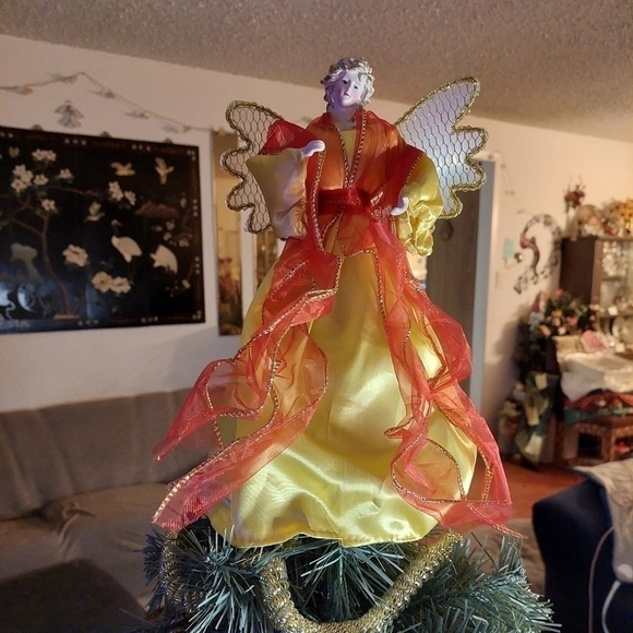 NWOT. Vintage* Angel Tree Topper, Gold Gown 90s (2 of 2) - Picture 6 of 7